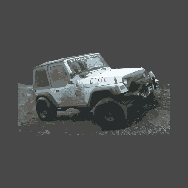 Dixie Jeep TJ - Black and White by FalconArt