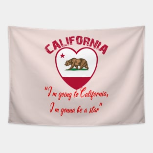 Bear Flag, Flag of California, Grizzly bear, “I’m going to California, I’m gonna be a star.” Tapestry