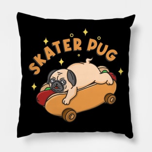 Skater Pug Pillow