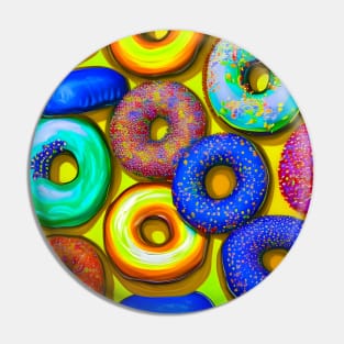 Colorful Donuts Yellow Pin