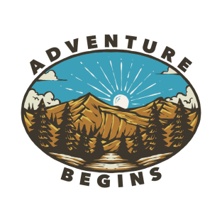 Adventure Nature Badge Illustration T-Shirt