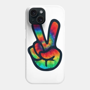 PEACE SIGN Hand Tie Dye T Shirt Hippies Christmas Phone Case