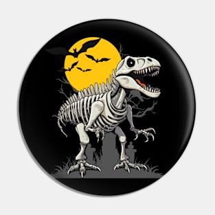 Halloween T-Rex Skeleton Dinosaur Pin