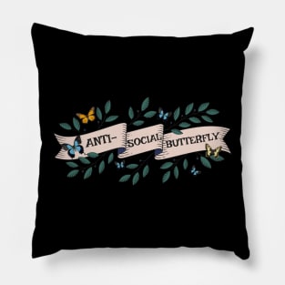 Anti Social Butterfly Banner Pillow