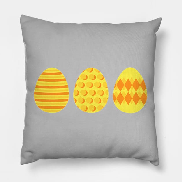 Eggspert Easter Eggs - Decorated Eggs in Yellow and Orange Pillow by skauff