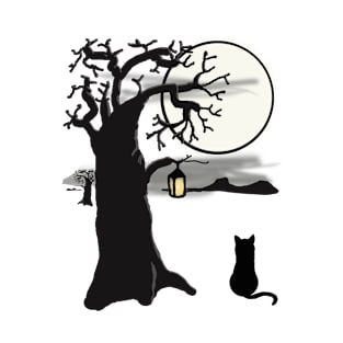 Cat and the moon T-Shirt