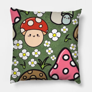 Kawaii mushrooms Pillow