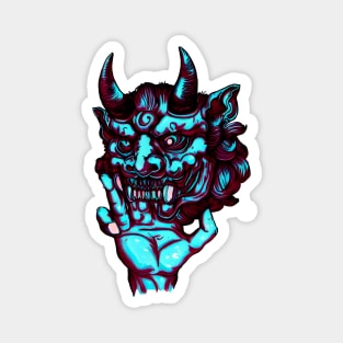 Japanese oni mask weirdcore Magnet