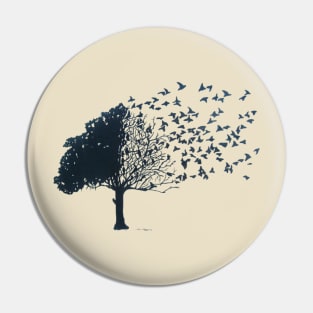 Birds flying away tree peace nature Pin