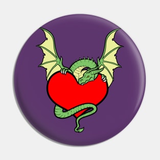 Big Heart Dragon Design, Big Hearted Dragon Design On Purple Background Pin