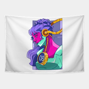 Technology Girl Tapestry