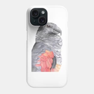 Dracula pesquet parrot watercolor painting goth Phone Case