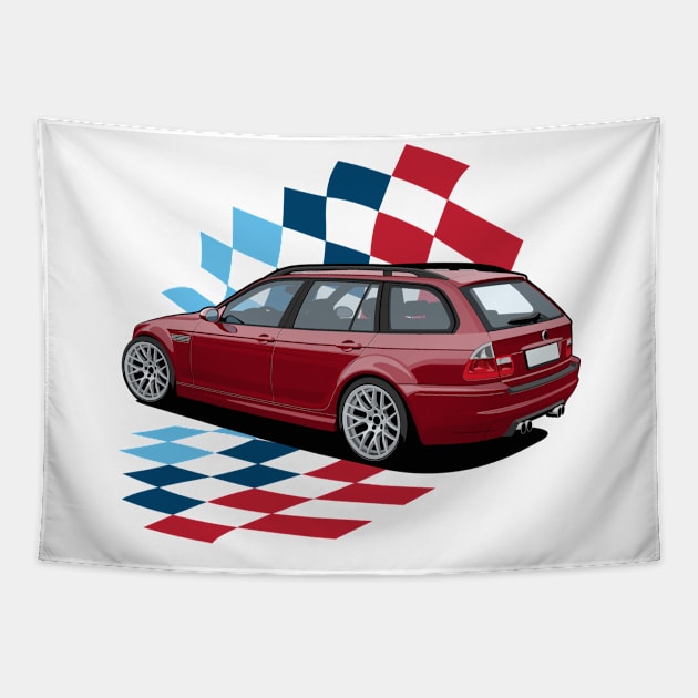 Imola Red Wagon Tapestry by icemanmsc