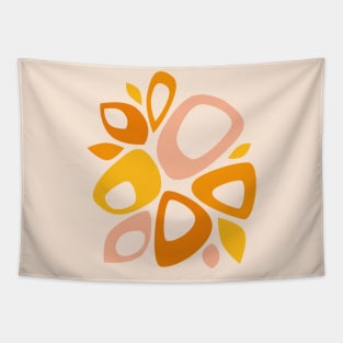 Mid Century Modern Abstract Peach, Marigold, Yellow Tapestry