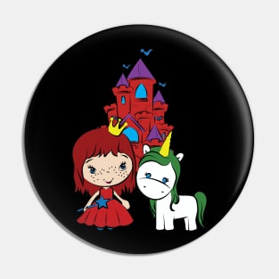 Unicorn Little Red Head Princess Castle. Pin