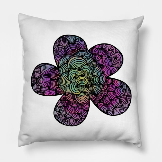 Rainbow flower Pillow by CarrieBrose