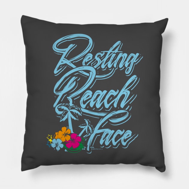 Resting Beach Face Pillow by SolarFlare