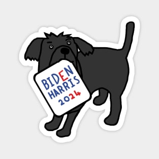 Dog with Biden Harris 2024 Sign Magnet