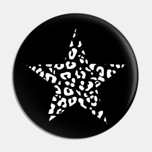 Cutout White Leopard Print Star Pin