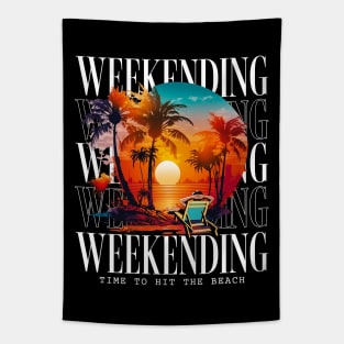 Weekending Time To Hit The Beach Tapestry