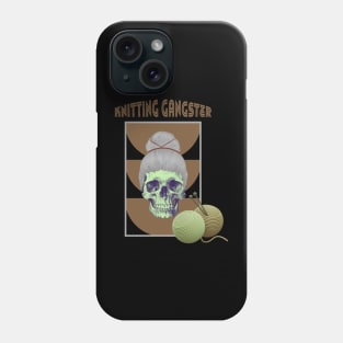 Knitting gangster mint green skull Phone Case