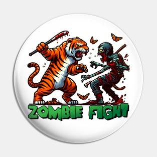 Tiger vs Zombie Fight Pin