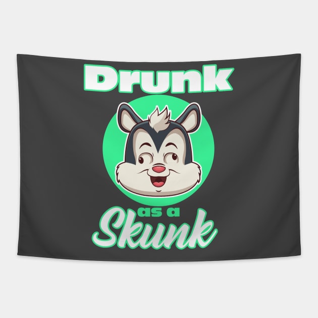 Drunk as a Skunk IPA Craft Beer Whiskey Wine Drinking Tapestry by CultTees