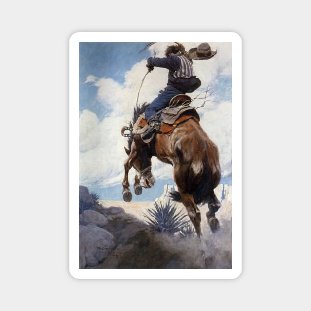 Bucking by NC Wyeth Magnet by MasterpieceCafe