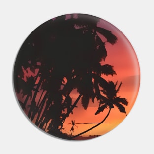 Palm Springs Sunset Digital Painting Pin