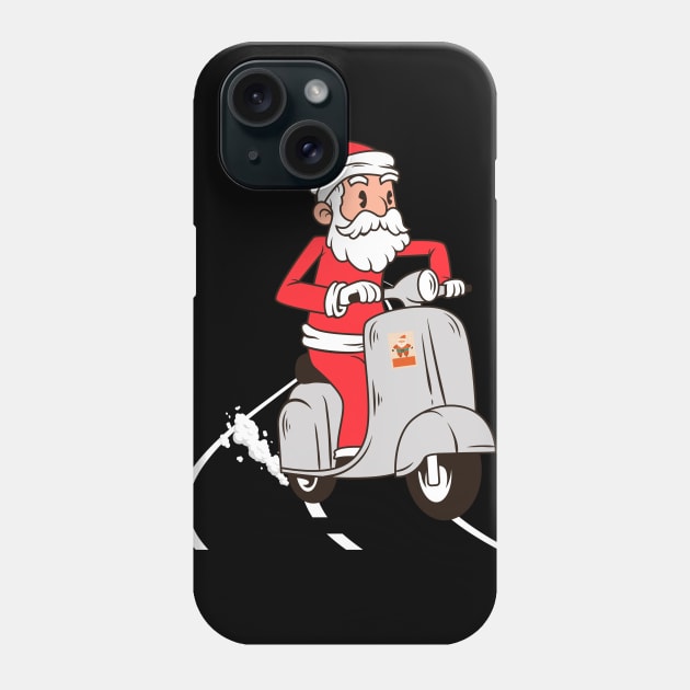 Santa Riding Scooter Phone Case by DMS DESIGN