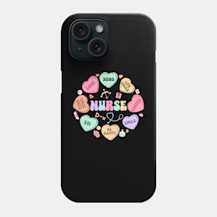 Groovy Heart Candy Nurse Valentines Day Men Women Phone Case