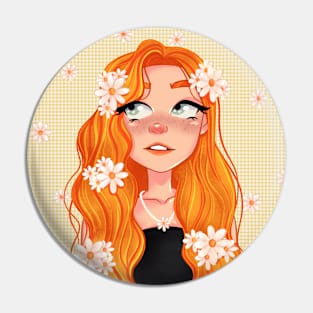 Cute Art Girl Pin