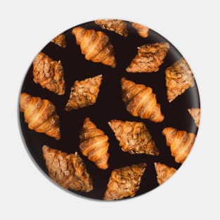 Croissants with Almonds on Dark Background Pattern Pin