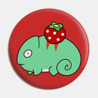 Strawberry Chameleon Pin