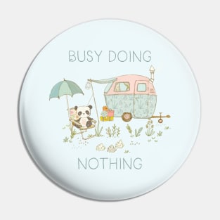 Busy doing nothing - Panda bear - Pastel whimsical art Pin