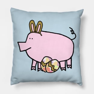 Funny Easter Bunny Ears on Pig Pillow