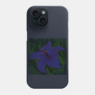 Deep Blue Lily Phone Case