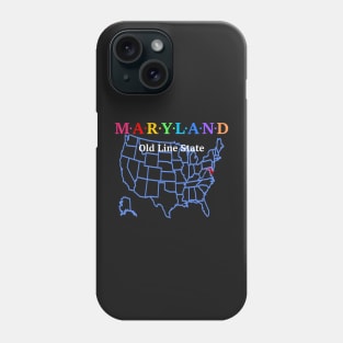 Maryland, USA. Old Line State. With Map. Phone Case