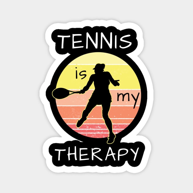 Tennis Is My Therapy Magnet by Dogefellas