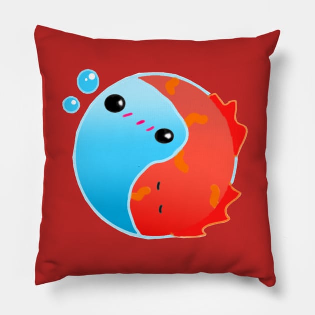 Slime rancher lava and puddle slime. Pillow by RainbowCatfish