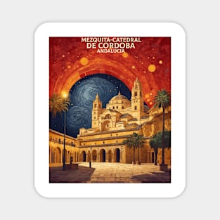 Mezquita of Cordoba Spain Starry Night Travel Tourism Retro Vintage Magnet