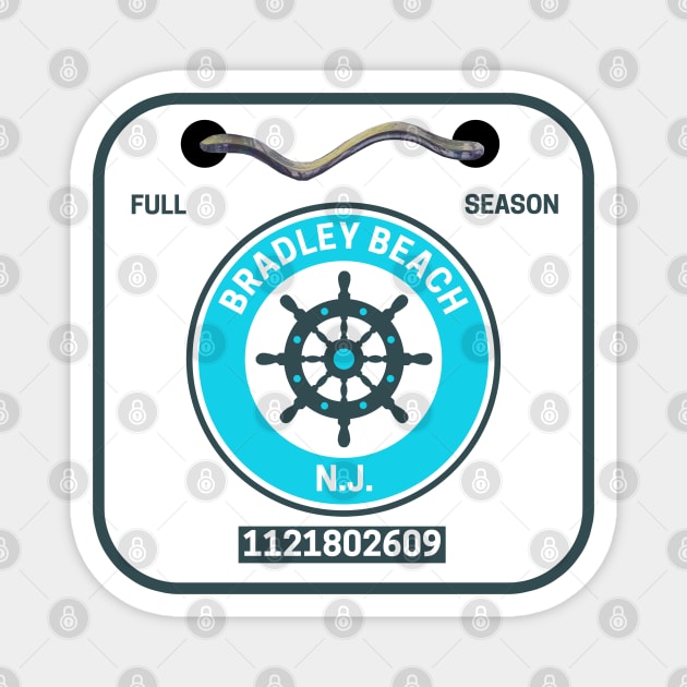 Bradley Beach New Jersey Beach Badge Magnet by fearcity