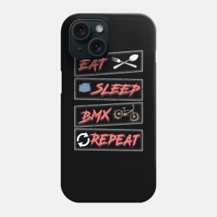 Eat sleep bmx repeat Phone Case