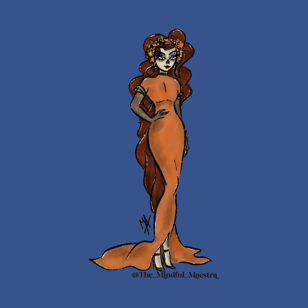 Orange Catrina with transparent background by The Mindful Maestra