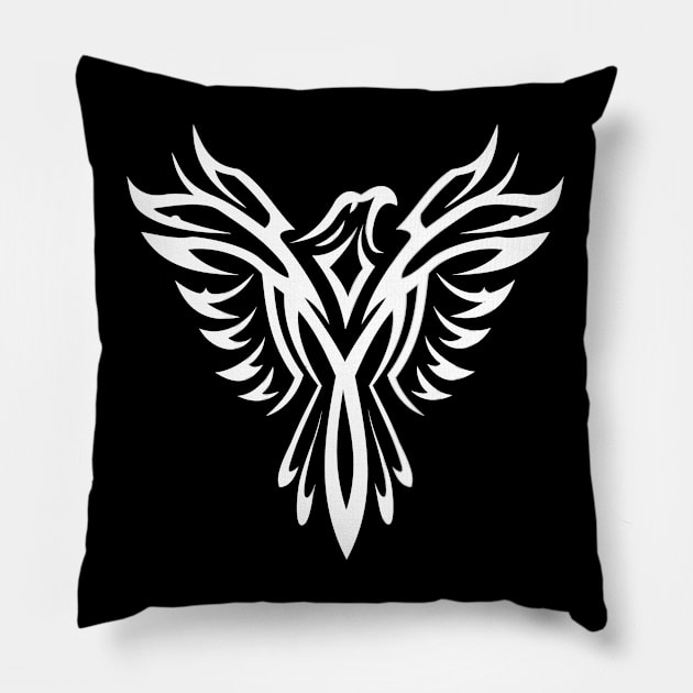 Mythical Phoenix T-Shirt Bird Rise From Ashes Graphic Tee Pillow by twizzler3b