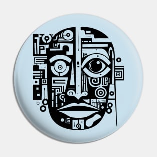 Pop Art Abstract Face Pin