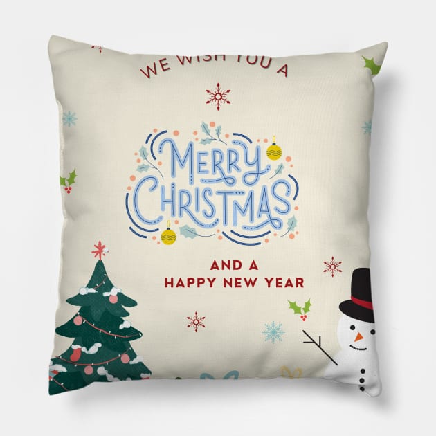 We wish you a Merry Christmas and a Happy new year Pillow by AeySa