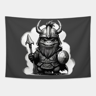 Cute Godzilla ,Viking warrior Tapestry