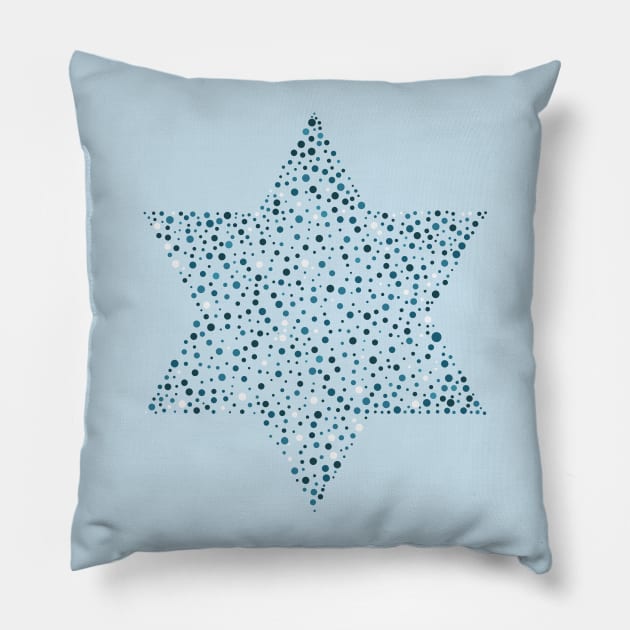 Israel Independence Day holiday flat design icon star of david shape Pillow by wavemovies