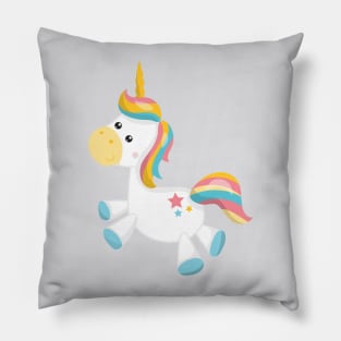 Magic Unicorn, Cute Unicorn, Little Unicorn, Stars Pillow